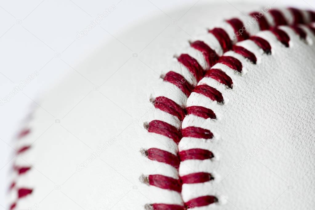 Closeup of baseball ball concept