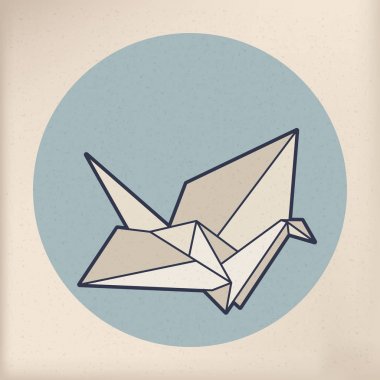 Japon geleneği stil, illüstrasyon tasarımı origami