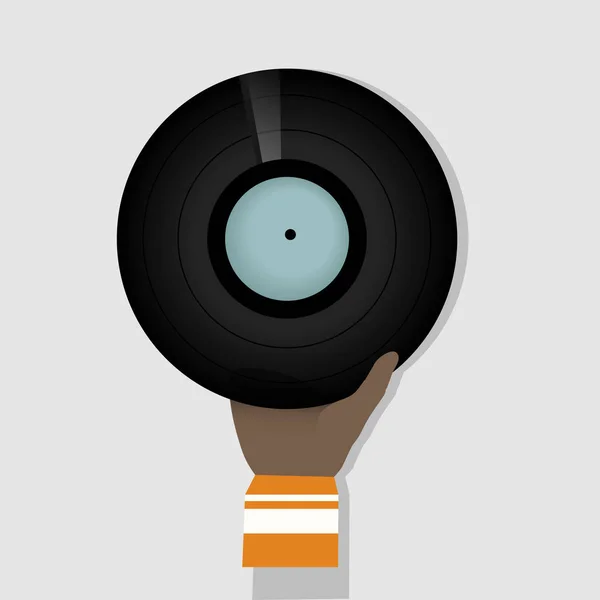 Illustration Des Handhaltens Von Vinyl — Stockfoto