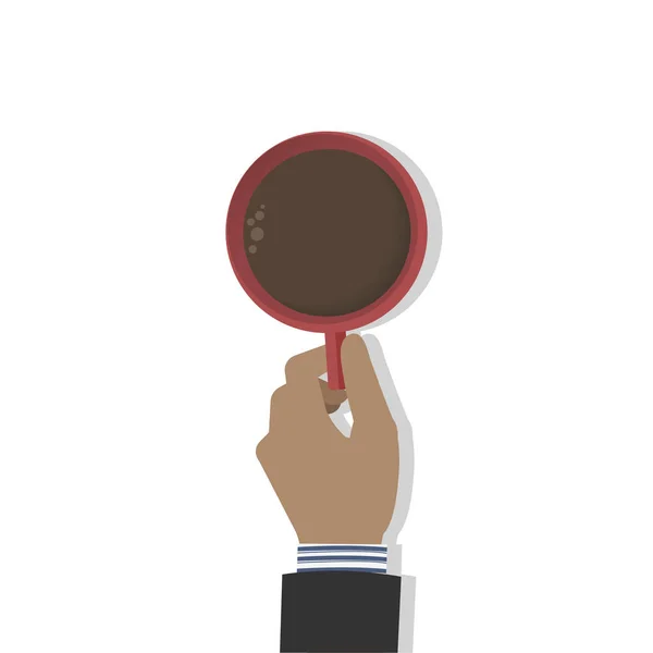 Illustration Einer Hand Die Eine Rote Mütze Mit Kaffee Hält — Stockfoto