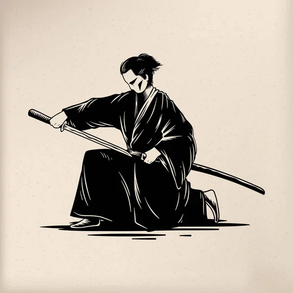 Дизайн Ілюстрації Японської Традиції Стилю Самурай — стокове фото