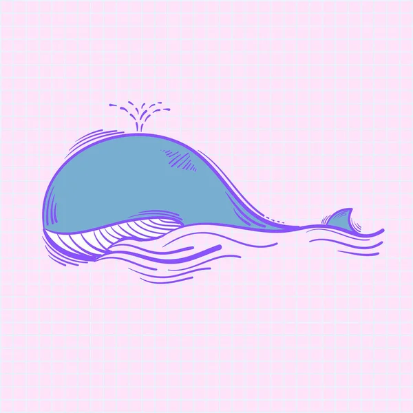 Иллюстрация Купания Синих Китов — стоковое фото