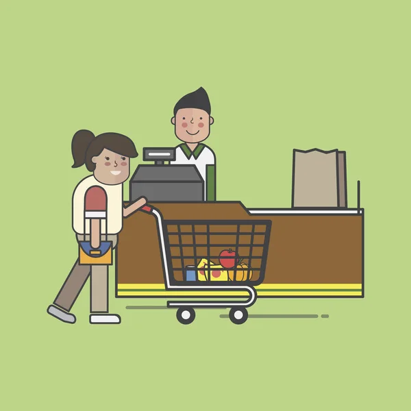 Conjunto Ilustración Supermercado — Foto de Stock