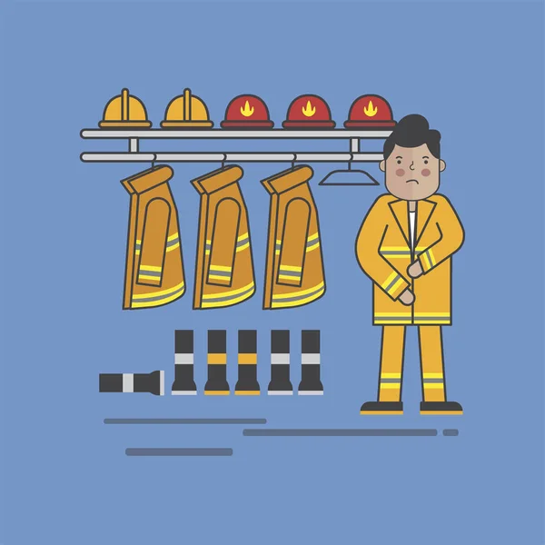 Illustration Fire Fighter — Stock Photo, Image