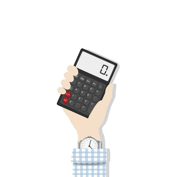 Ilustracja Ręka Gospodarstwa Kalkulator — Zdjęcie stockowe
