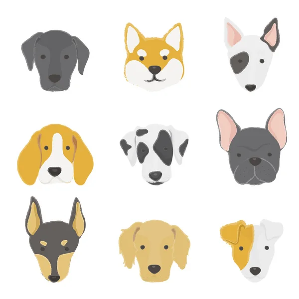 Ilustración Colección Icono Perros —  Fotos de Stock