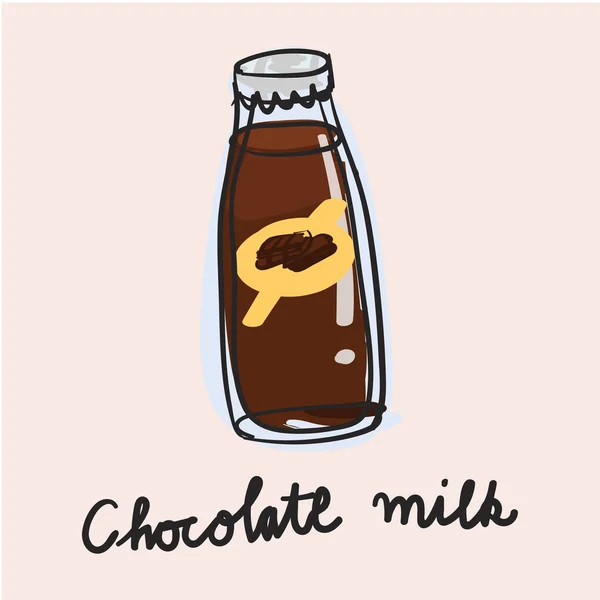 Ilustração Desenho Estilo Leite Chocolate — Fotografia de Stock