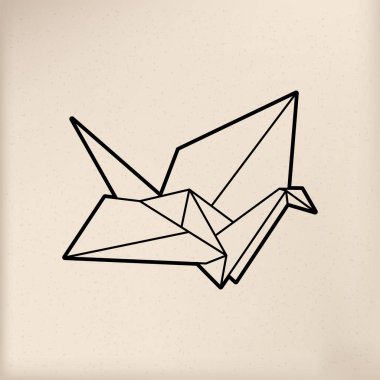 Japon geleneği stil, illüstrasyon tasarımı origami