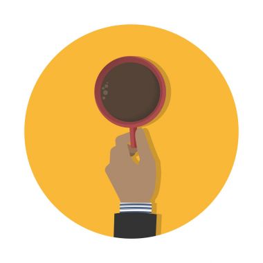 Kahve ile kırmızı bere tutan el çizimi 