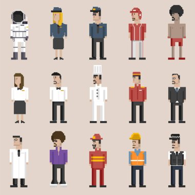 İllüstrasyon insanlar ve meslek kümesi 