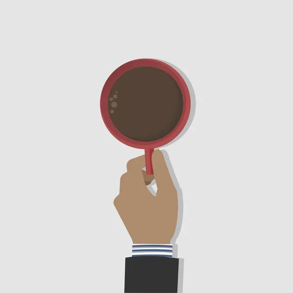 Illustration Einer Hand Die Eine Rote Mütze Mit Kaffee Hält — Stockfoto