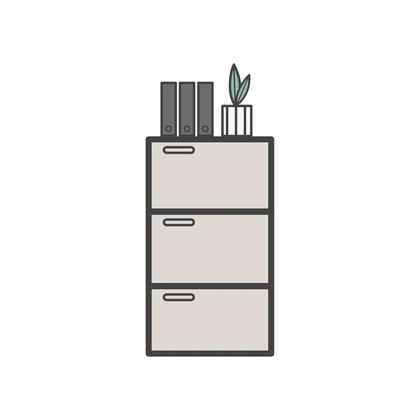 Illustratie Van Het Kabinet Pictogram Office — Stockfoto