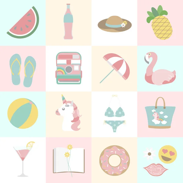 Illustration Pastel Colors Summer Concept — Stock Photo, Image