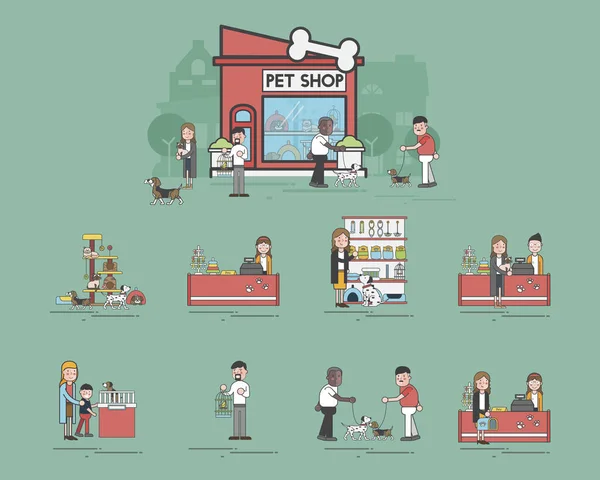 Illustration set of pet shop concept