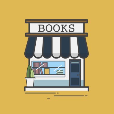 desen kitap mağaza konsepti çizimi