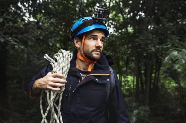 Halat tırmanma adam