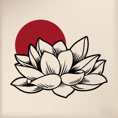 Japon geleneği stil illüstrasyon 