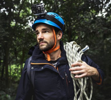 Halat tırmanma adam