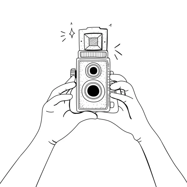 Illustratie Van Fotocamera Hand — Stockfoto