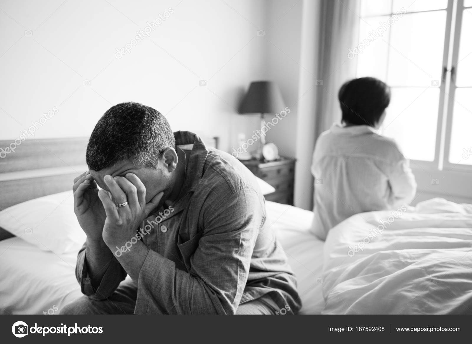 Unhappy Married Couple Talking One Another — Stock Photo ...