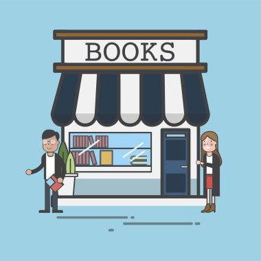 Kitaplar Dükkanı simgesi kavramı çizimi 