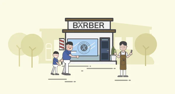 Conjunto Ilustrações Barbearia — Fotografia de Stock