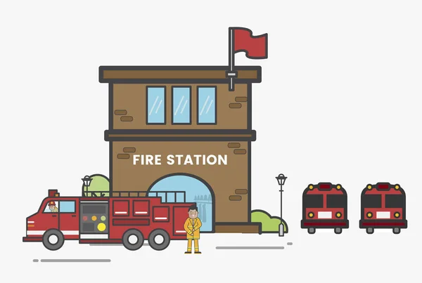 Ілюстрація Пожежної Станції — стокове фото