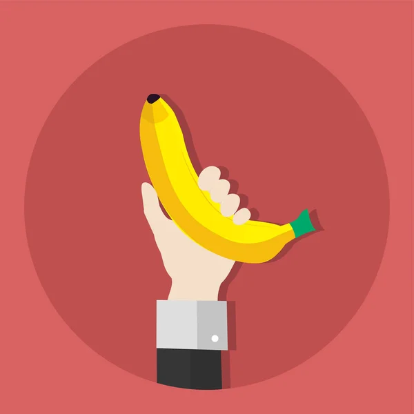 Illustration Von Hand Haltenden Bananen — Stockfoto