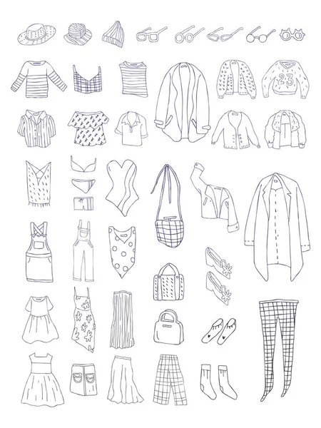 Illustrazione Diversi Tipi Vestiti — Foto Stock