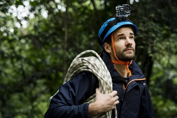 Mann Mit Kletterseil — Stockfoto