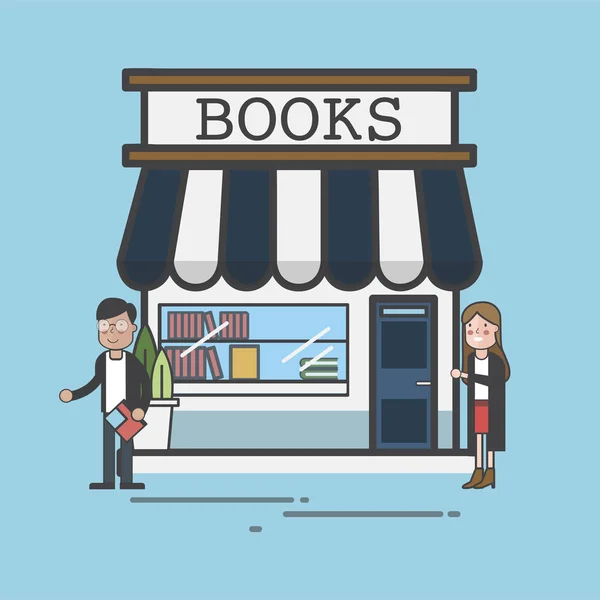 Könyv Shop Ikonra Koncepció Illusztrációja — Stock Fotó