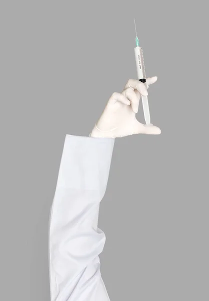 Doctor Hand Holding Syringe — Stock Photo, Image