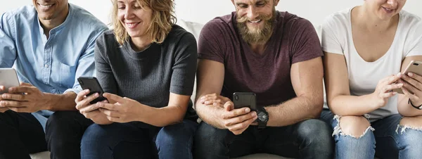 Diverse People Using Smartphones — Stock Photo, Image