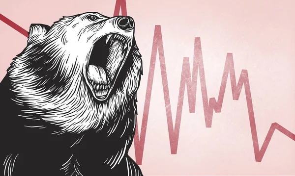 Medve Piac Ikon Szimbólum Fogalom — Stock Fotó