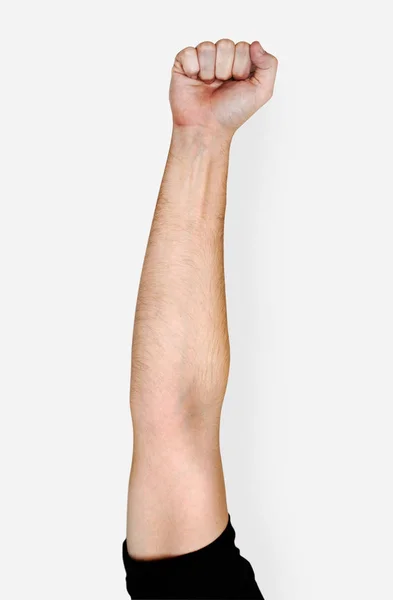 Human Hand Fist White Background — Stock Photo, Image