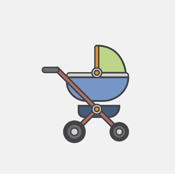 Illustration Baby Barnvagn Ikonen — Stockfoto