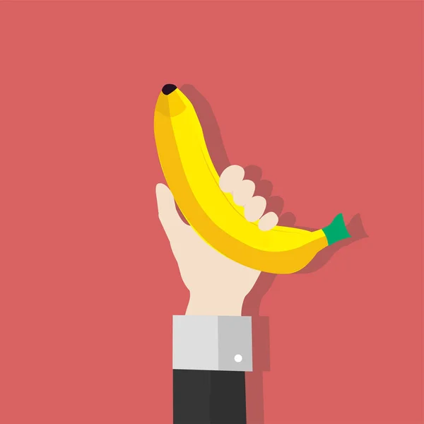 Illustration Von Hand Haltenden Bananen — Stockfoto