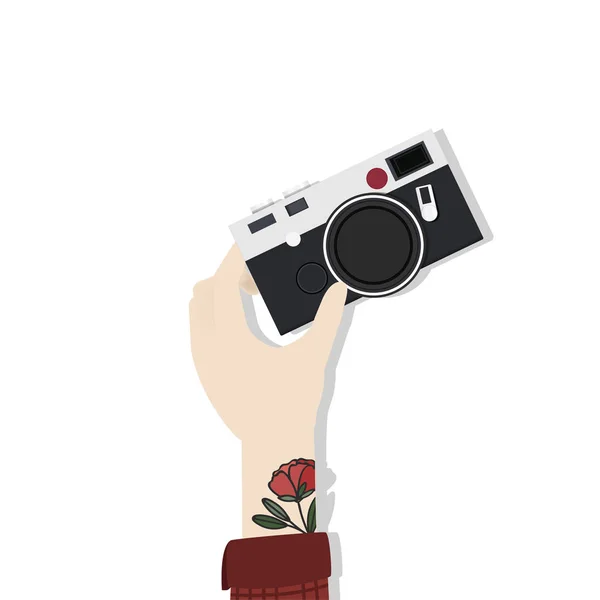 Illustrazione Della Fotocamera Fotografica Mano — Foto Stock