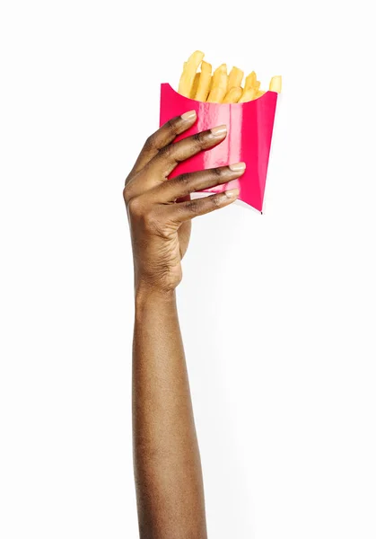 Hand Human Holding French Fries — Stock Photo, Image