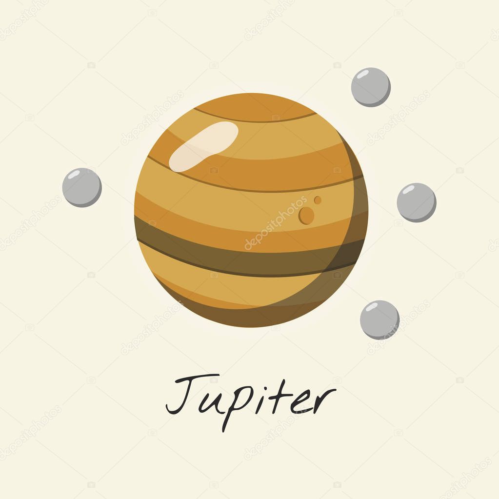 colorful Illustration of jupiter for education 