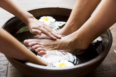 Bir ayak spa closeup