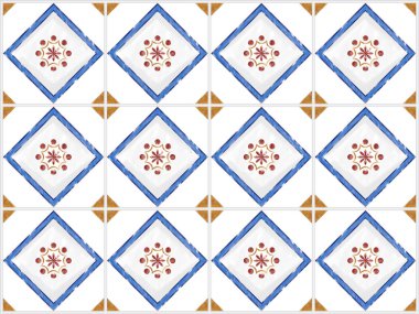 Döşeme desenli karoların tasviri