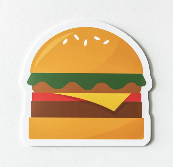 Cheesebuerger Fast Food Icona Grafica — Foto Stock