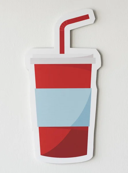 Икона Красной Чашки Напитками — стоковое фото