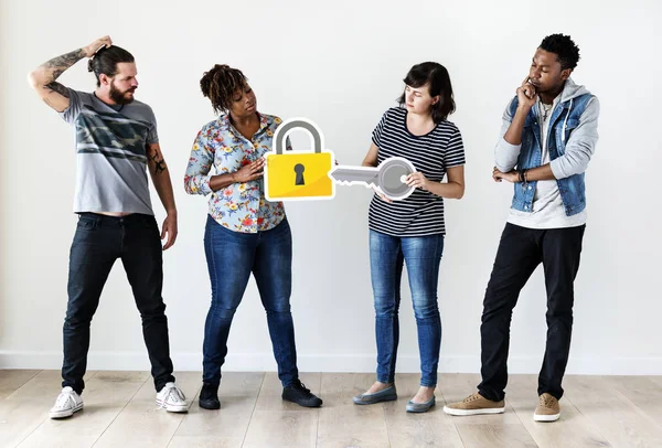 Groep Mensen Met Bescherming Concept — Stockfoto