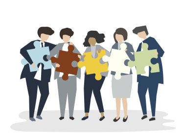 İllüstrasyon insanlar avatar ekip çalışması kavramı