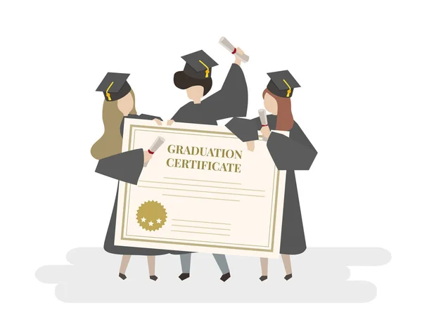 Ilustração Certificado Graduação — Fotografia de Stock