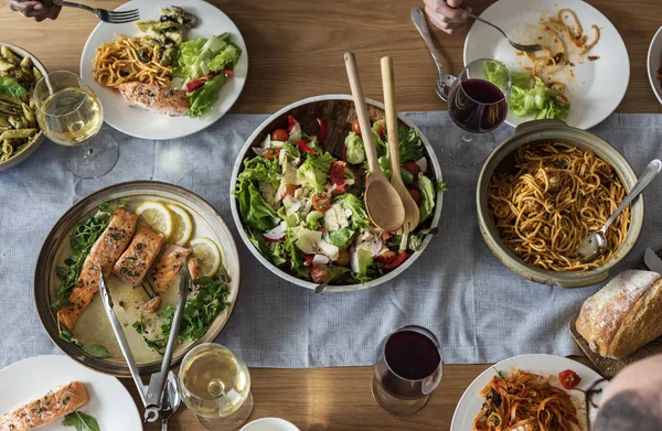 Fechar Jantar Comida Italiana — Fotografia de Stock