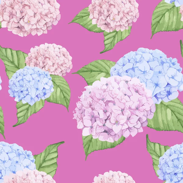 Ilustración Hortensias Flores Sobre Fondo Violeta —  Fotos de Stock