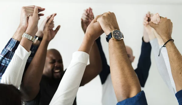 Diversas Personas Uniendo Sus Manos Éxito Concepto Celebración —  Fotos de Stock